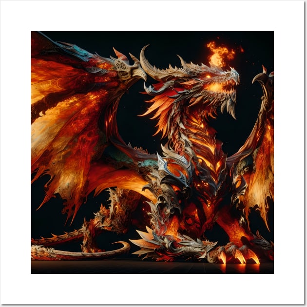 Dark Fantasy Dragon Wall Art by CodigoCero